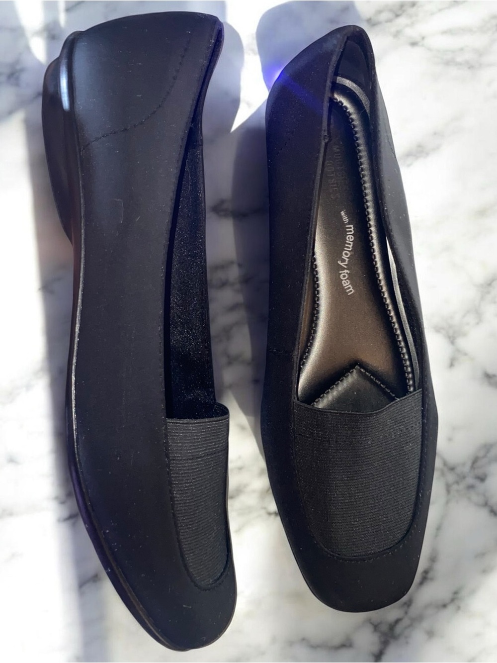 Mootsies Tootsies Black Memory Foam Loafers sz 10